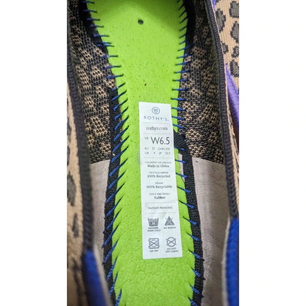 Rothy's The Flat Round Toe Spotted‎ Leopard Print Size 6.5